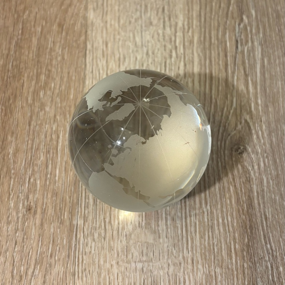 Clear Glass Globe Paperweight